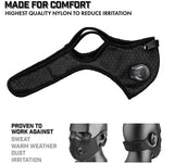 VORTEX VR1 ANTI-POLLUTION CYCLING MASK W/ EAR LOOP - BLACK - INCLUDES 2 N95 FILTERS