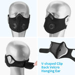 VORTEX VR1 ANTI-POLLUTION CYCLING MASK W/ EAR LOOP - BLACK - INCLUDES 2 N95 FILTERS